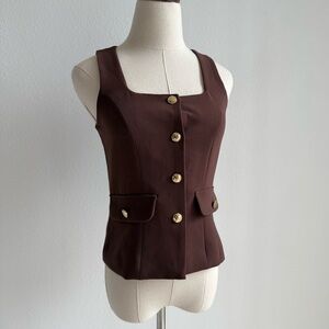 Sincerely Julie Chocolate Brown Vest Top